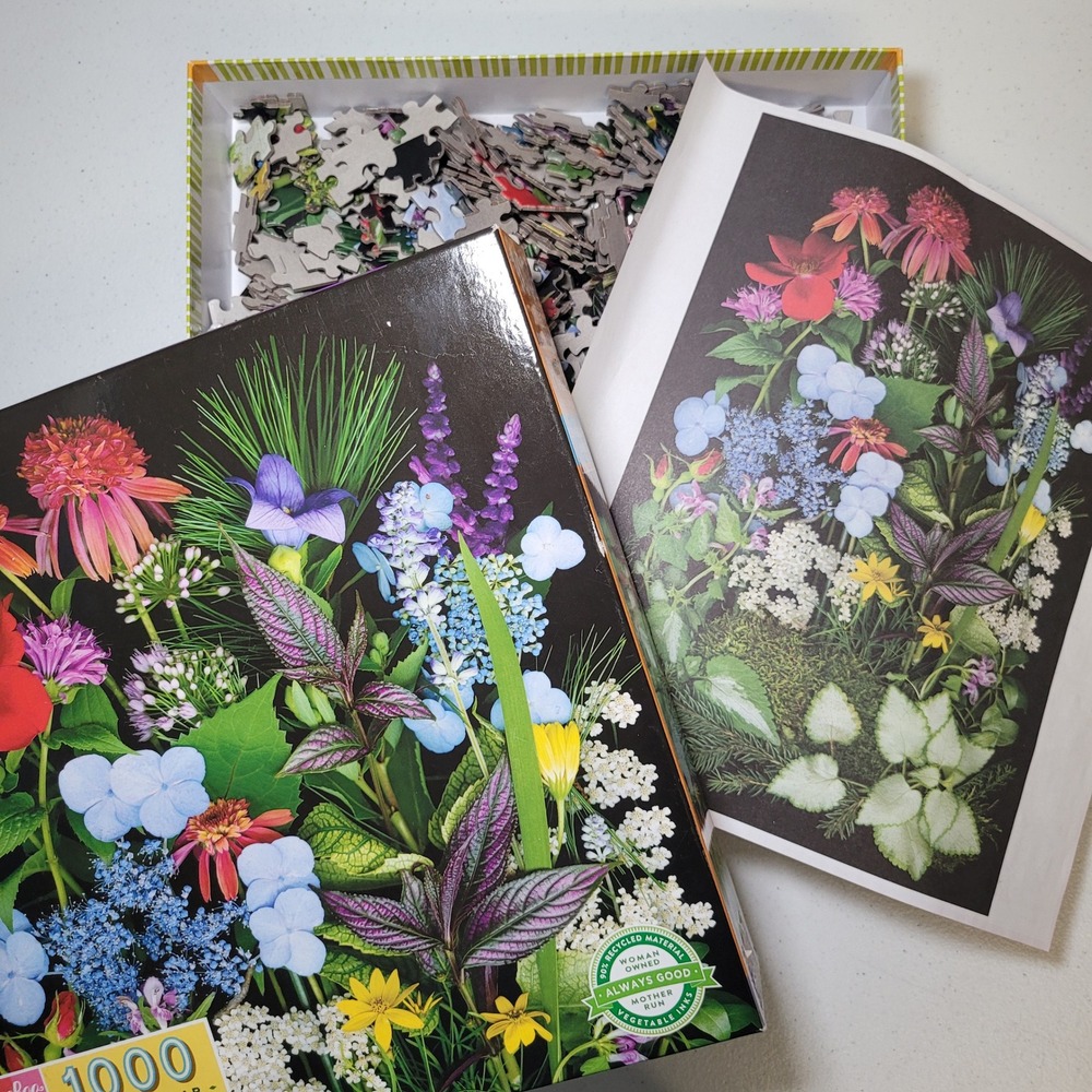 eeBoo Summer Garden Sampler 1000 Piece Jigsaw Puzzle Flowers Ellen Hoverkamp